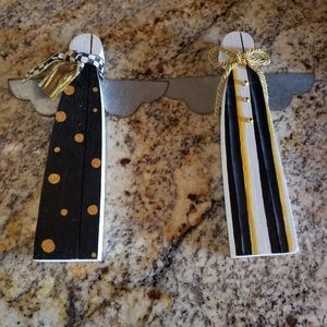 Set of 2 Hand painted Angel's with Authentic MacKenzie-Child ribbon